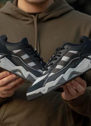 Adidas niteball black grey dark blue кросівки адідас чоловічі демісезонні, кросовки мужские адидас весна-осень