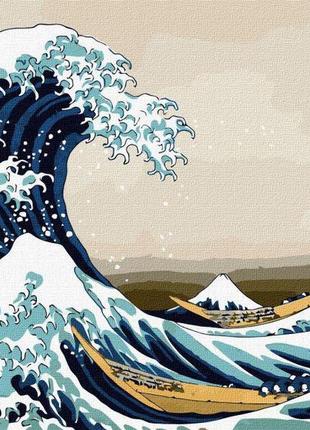 Картина за номерами идейка велика хвиля в канагаві © katsusika hokusai 40х50см kho2756 набір для розпису за цифрами
