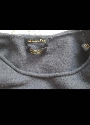 Серый свитер шерсть кашемир размер m реглан кофта джемпер massimo dutti3 фото