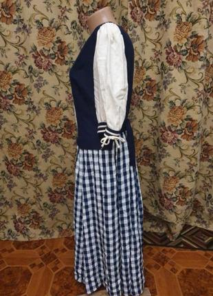 Баварское льняное платье с украшениями8 фото