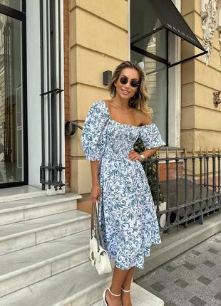 Платье с пышной юбкой расклешённое корсетное с рукавами фонариками с открытыми плечами белое чёрное голубое розовое малиновое зелёное синее вечернее