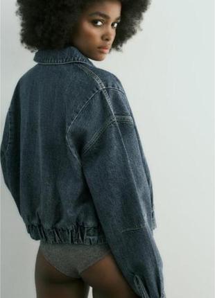 Джинсовая куртка zara, зара джинсовая куртка размер xs -s4 фото