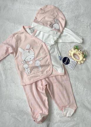 Красивый комплектик на девочку 3-6 мес (62-68)