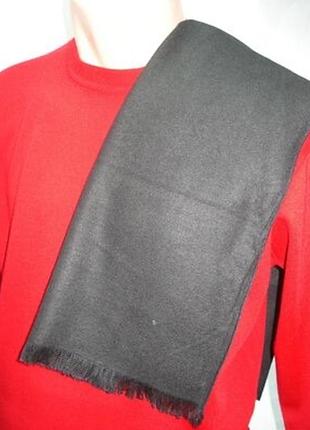 Шарф мужской тканевый кашне однотонный, черный