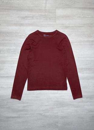 Gap фирменный базовый бордовый лонгслив реглан пуловер2 фото