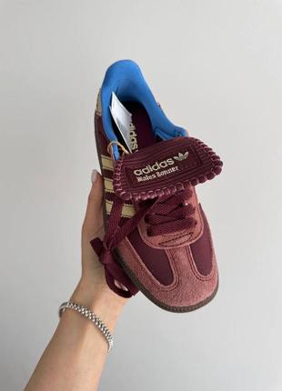 Кроссовки adidas samba x walles bonner burgundy2 фото