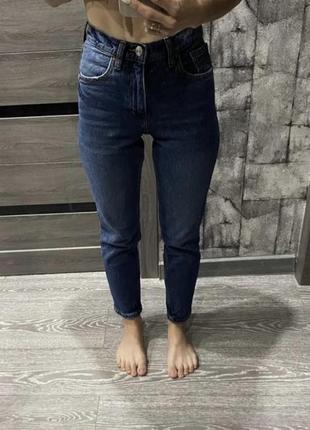 Zara mango размер 32 xxs/xs в наличии женские синие джинсы скини прямые укороченные на рост 160