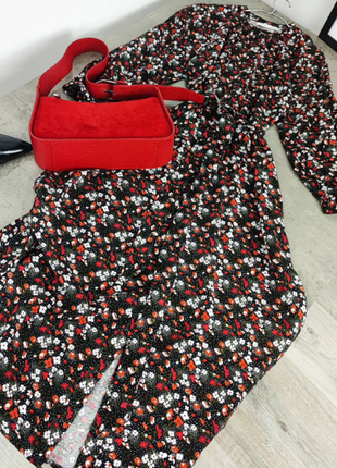 Вискозное макси платье рубашка primark