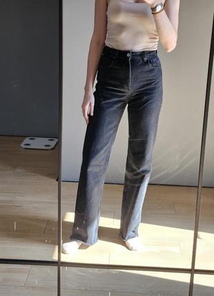 Джинсы черные zara wild leg