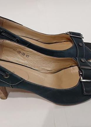 Жіночі літні туфлі attizzare 40 41 шкіра босоніжки туфлі з відкритим носком3 фото