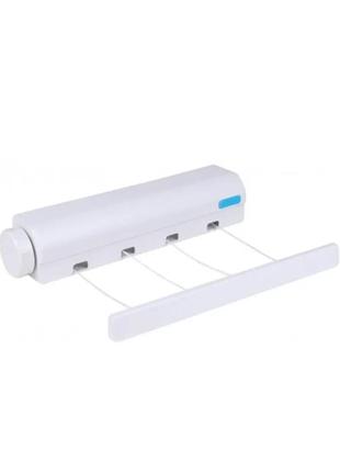 Бельевая веревка автоматическая выдвижная настенная вешалка для сушки одежды (4 шнура...