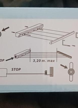 Бельевая веревка автоматическая выдвижная настенная вешалка для сушки одежды (4 шнура...