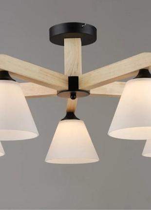 Люстра потолочная для гостиной sirius b n6596/5 bk+wood