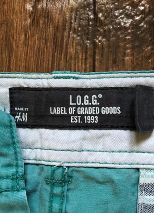 Шорты h&amp;m l.o.g.g. хлопковые летние мужские бирюзовые l 32