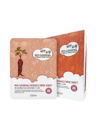 Маска тканевая для лица esfolio pure skin red ginseng с красным женьшенем