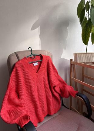 Свитер вязкая теплый женский с вырезом от asos l-xl