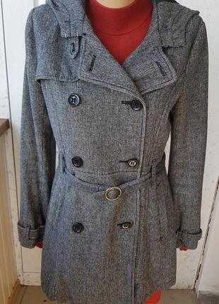 Теплый плащ-тренч