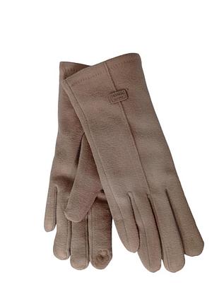 Перчатки женские сенсорные темно-бежевый размер 7,5