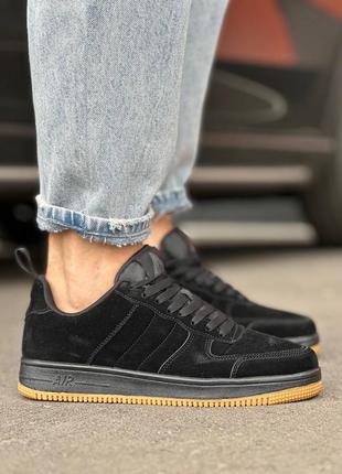 Чоловічі чорні кросівки з еко замші