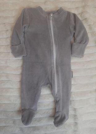 Велюровий чоловічок без капюшона, весна осінь, 62 розмір, 3-6 місяців