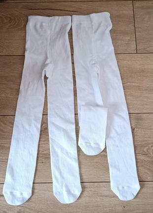 Primark качественные белые праздничные тепленькие колготки для девочки 3/4 года
