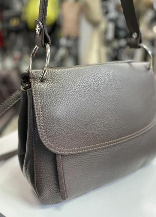 Сумка коричневого кольору шкіра натуральна італія