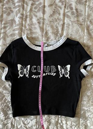 Топ черный с бабочками