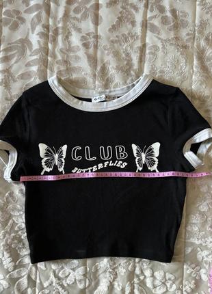 Топ черный с бабочками