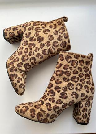 Леопардовые ботильоны h&m мех пони 39 размер 🐆 очень стильные