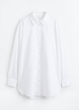 Белая оверсайз рубашка белья оверсайз рубашка h&amp;m5 фото