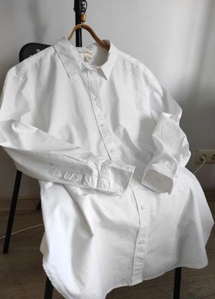 Белая оверсайз рубашка белья оверсайз рубашка h&amp;m8 фото