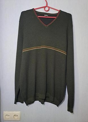 Melka вовняний стильний чоловічий світер оверсайз мілітарі хакі кофта