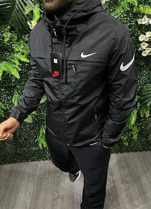 Брендовая мужская ветровка / качественная ветровка nike в черном цвете на каждый день
