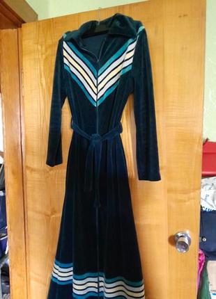 Теплющий велюровий халат,мaxi,,lahco"