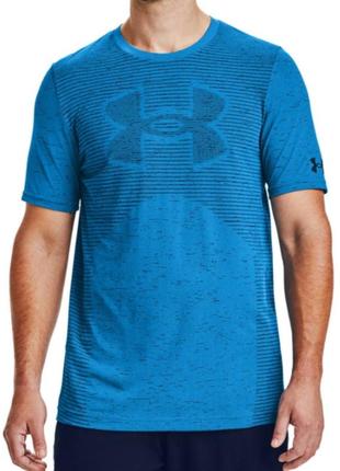 Мужская голубо-серая спортивная футболка от under armour