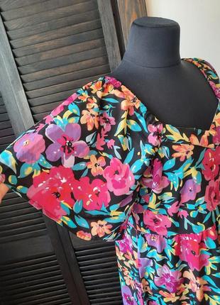 Красивое цветочное платье батал, размер xl/2xl3 фото