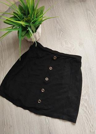 Мини юбочка стильная под мокрый замш