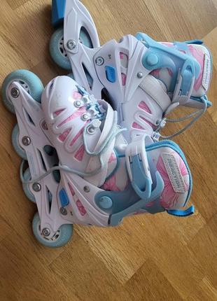 Роликовые коньки детские раздвижные reaction galaxy girl размер 28-31 white