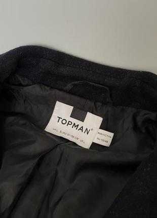 Базове темно синє пальто topman coat, топмен, однотонне, плащ, класичне, нарядне, кашемірове6 фото