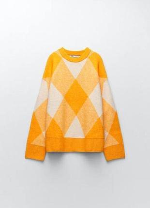 Светр з вовною в ромби zara