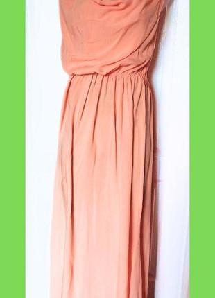 Персиковое тончайшее макси платье в пол вискоза и хлопок высокий рост р. s, m, l италия