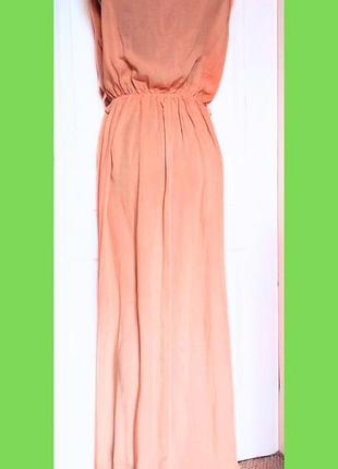Персиковое тончайшее макси платье в пол вискоза и хлопок высокий рост р. s, m, l италия