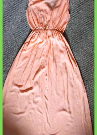 Персиковое тончайшее макси платье в пол вискоза и хлопок высокий рост р. s, m, l италия