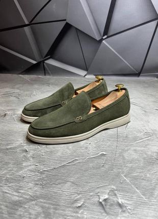Лоферы замшевые мужские масла olive! натуральная замша! все размеры туфлы лоферы мужское класичские замшевое масло!