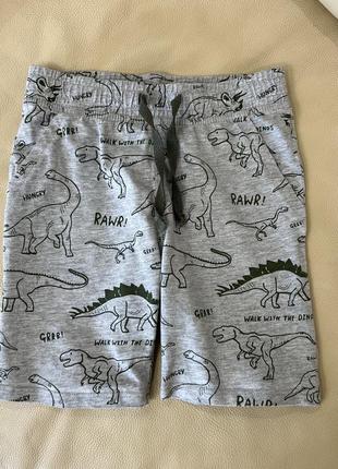 Тонкі трикотажні шорти в динозаврах 4-5 років ріст 110 на хлопчика від h&m