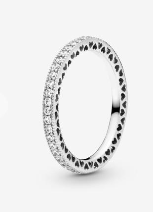Кольцо pandora «сердца и сияния»