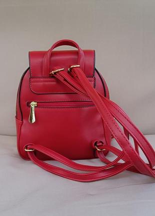 Женский красный рюкзак из эко-кожи3 фото