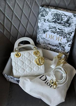 Женская кожаная сумка dior mini premium