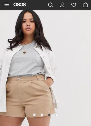 Коттоновые бежевые шорты женские большой размер