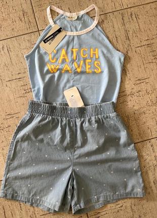 Костюм шорты джинсовые топ майка фирменный летний распродаж